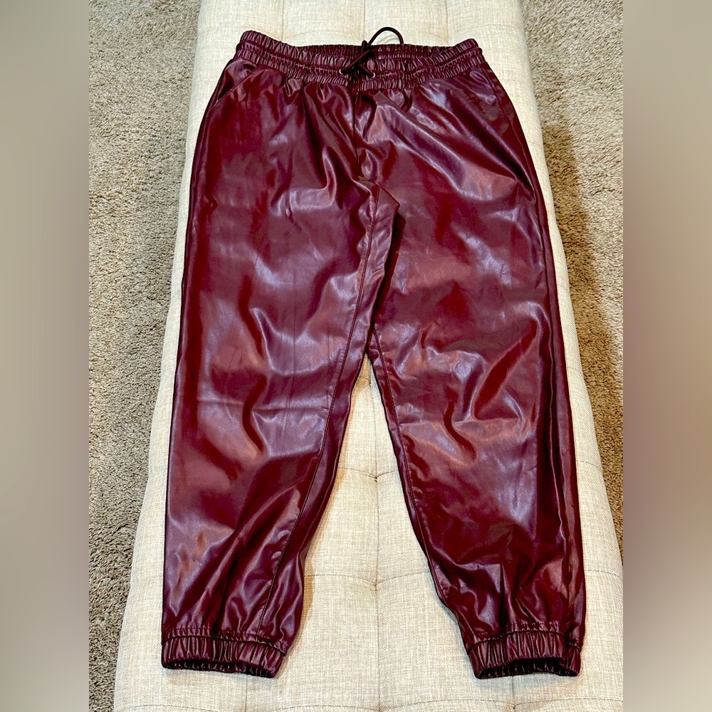 Nine West | Women’s Size M | Vegan Leather Jogger Pants | EUC Never Worn